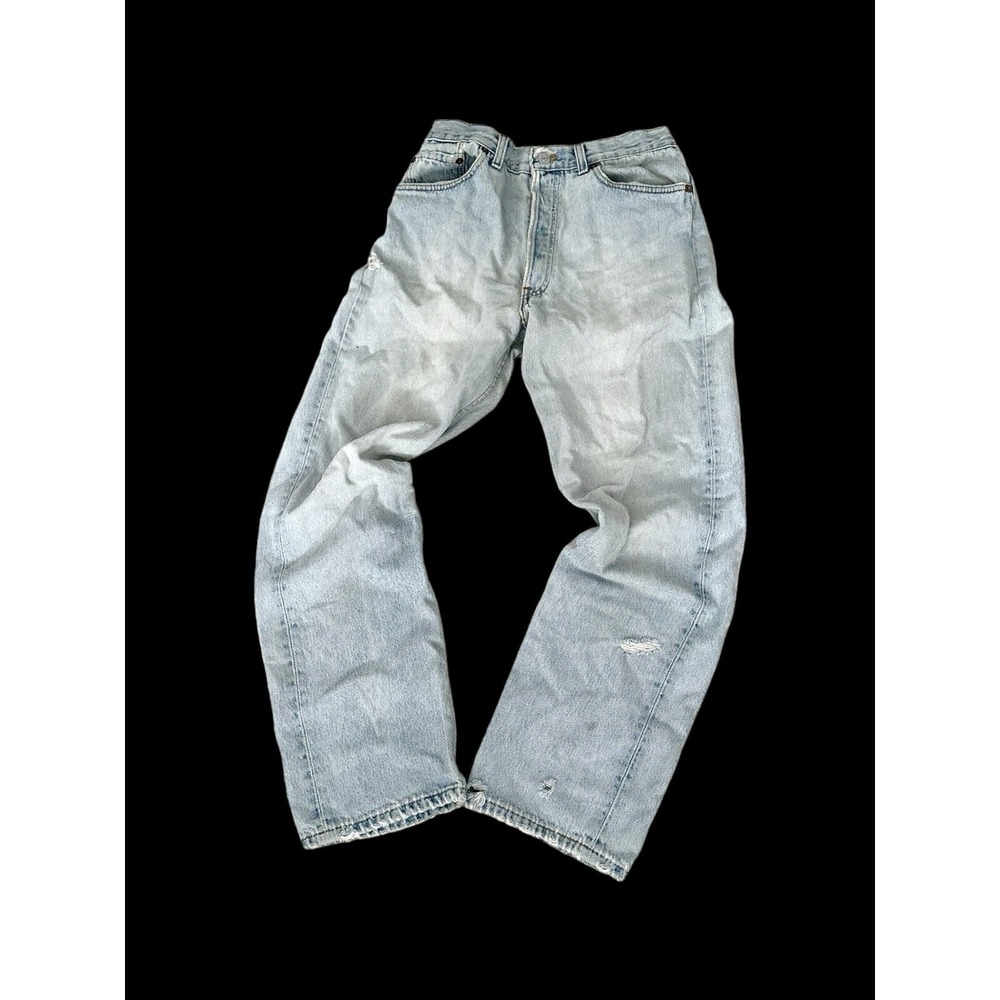 Levi's Mens Authorized Vintage Jeans Made in USA Light Wash Sz 29x27 Distressed‎